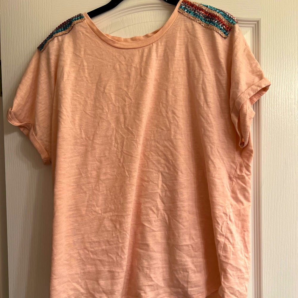 Lane Bryant sequin shoulder tee - size 14/16